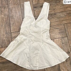 Free People White Poplin Mini Dress